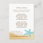 Sparkle Beach Seashell Aqua Wedding Interary Informatiekaartje (Achterkant)