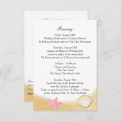 Sparkle Beach Seashell Roze Trouw Itinerarium Kaart (Voorkant / Achterkant)