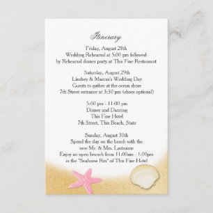 Sparkle Beach Seashell Roze Trouw Itinerary Kaart