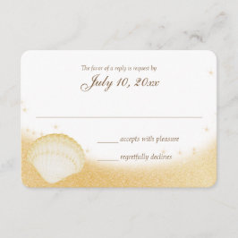 Sparkle Beach Seashelle Wedding Response RSVP Kaartje