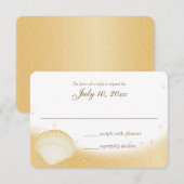 Sparkle Beach Seashelle Wedding Response RSVP Kaartje (Voorkant / Achterkant)