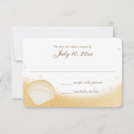 Sparkle Beach Seashelle Wedding Response RSVP Kaartje