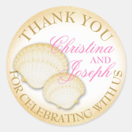 Sparkle Beach Seashells Dank u Ronde Sticker