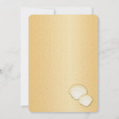 Sparkle Beach Zee Shell Aqua en Gold Wedding Kaart (Achterkant)