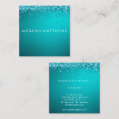 Sparkle Beauty Stylist Makeup Artist Blue Vierkante Visitekaartje (Voorkant / Achterkant)