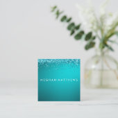 Sparkle Beauty Stylist Makeup Artist Blue Vierkante Visitekaartje (Staand voorkant)