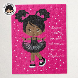 Sparkle Black Girl op maat Legpuzzel
