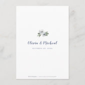 Sparkle blauw zilveren glitter bloemenbruiloft Det Informatiekaartje (Achterkant)