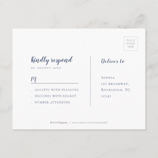 Sparkle blauwe zilveren glitter bloemenbruiloft RS Uitnodiging Briefkaart (Achterkant)