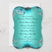 Sparkle Blauwgroen Masquerade Quinceanera Birthday Kaart (Achterkant)