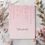 Sparkle Bling Glitter Pink iPad Cover<br><div class="desc">Voeg een vleugje sprankeling en bling toe aan je iPad-hoesje met dit roze faux glitter-druppeleffect. Beschikt over uw initiaal en jouw naam in een handgeschreven script. Een elegante,  girly en glamoureuze iPad-hoes.</div>