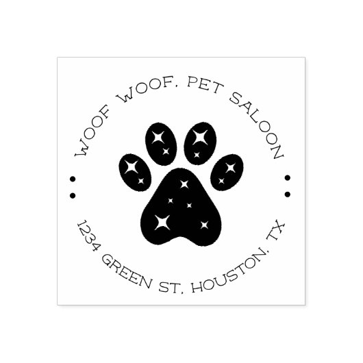 sparkle bling Paw Print huisdier salon Rubberstempel (Afrduk)