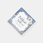 Sparkle blue glitter en floral vieren met ons servet (Hoek)