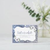 Sparkle Blue Glitter Floral Website Insert Kaart Plaatskaartje (Staand voorkant)