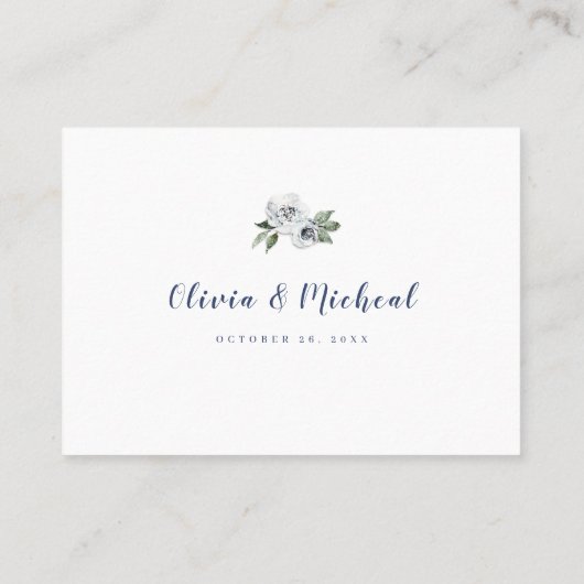 Sparkle Blue Glitter Floral Website Insert Kaart Plaatskaartje (Achterkant)