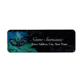 Sparkle Blue & Green Masquerade Adresetiketten Etiket (Voorkant)