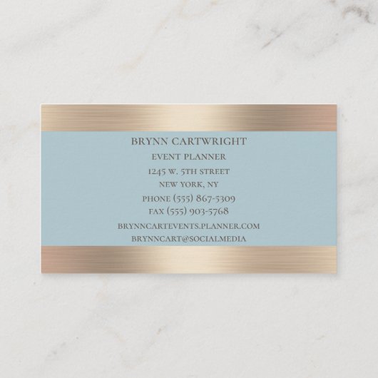 Sparkle Blue Marble en Gold Modern Elegant Visitekaartje (Achterkant)