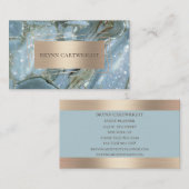 Sparkle Blue Marble en Gold Modern Elegant Visitekaartje (Voorkant / Achterkant)