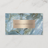 Sparkle Blue Marble en Gold Modern Elegant Visitekaartje (Voorkant)