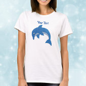 Sparkle Blue White Dolphin in Jumping positie T-shirt