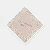Sparkle Blush Cream Glitz Glitter Bruiloft Servet (Hoek)