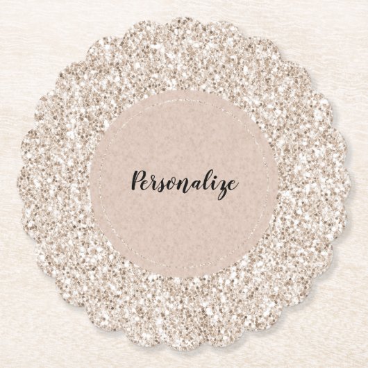 Sparkle Blush Cream Glitz Glitter  Kartonnen Onderzetters (Voorkant)