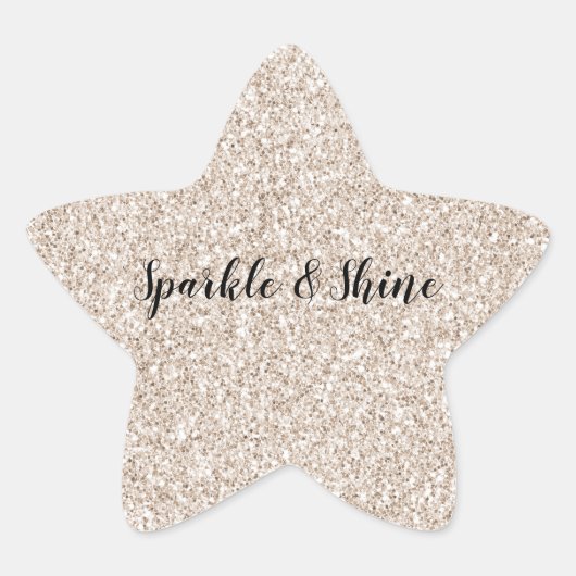 Sparkle Blush Cream Glitz Glitter Ster Sticker (Voorkant)