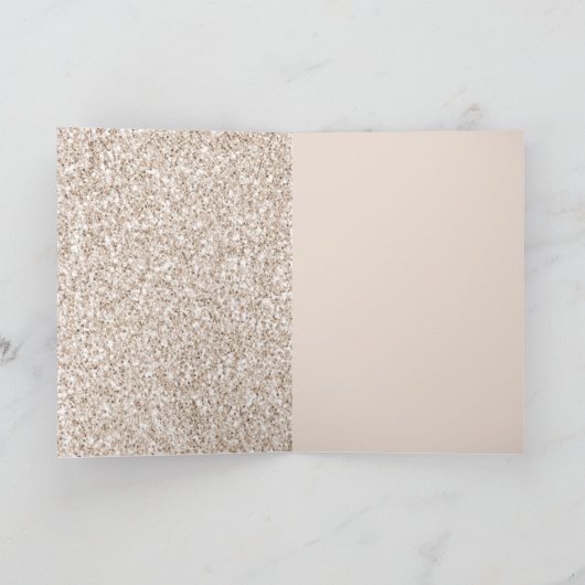 Sparkle Blush Cream Glitz Glitter Verjaardag Kaart (Binnen)