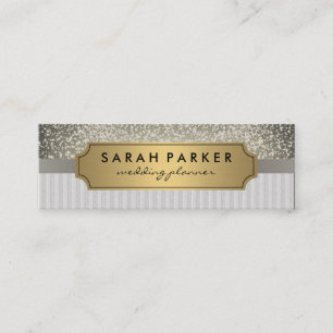 Sparkle Bokeh Faux Linen Metallic Gold Label