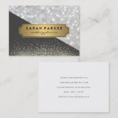 Sparkle Bokeh met Faux Metallic Gold Label (Voorkant / Achterkant)