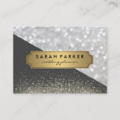 Sparkle Bokeh met Faux Metallic Gold Label (Voorkant)