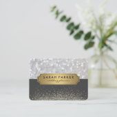 Sparkle Bokeh met Faux Metallic Gold Label (Staand voorkant)