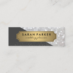 Sparkle Bokeh met Faux Metallic Gold Label