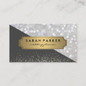 Sparkle Bokeh met Faux Metallic Gold Label (Voorkant)