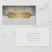 Sparkle Bokeh Nep Linnen Metallic Gouden Label (Voorkant / Achterkant)