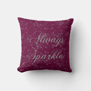 Sparkle Bourgogne Pink Silver Glitter Kussen