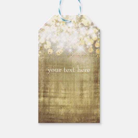 Sparkle Bright Lights Rustic Gold Elegant Cadeaulabel (Voorkant)