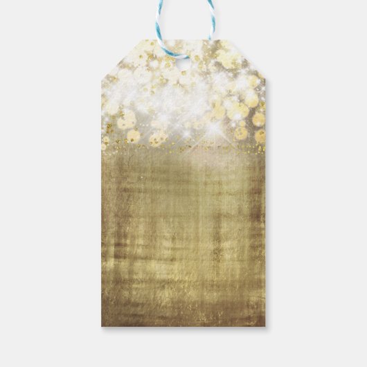 Sparkle Bright Lights Rustic Gold Elegant Cadeaulabel (Achterkant)