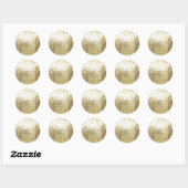 Sparkle Bright Lights Rustic Gold Favor Ronde Sticker (Vel)