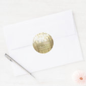Sparkle Bright Lights Rustic Gold Favor Ronde Sticker (Envelop)