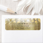 Sparkle Bright Lights Rustic Gold Invitation Etiket (Insitu)