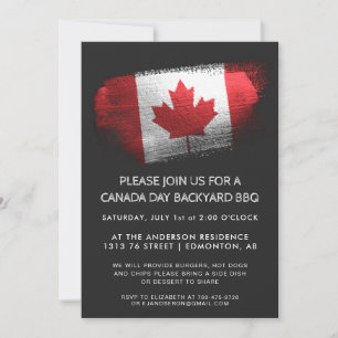 Sparkle Brushack Canada Day BBQ Invitation