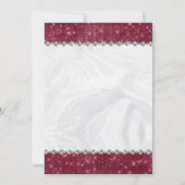 Sparkle Burgundy Glitter Glam Diamond Quinceañera Kaart (Achterkant)