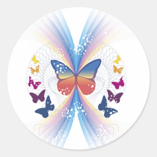 sparkle.butterfly ronde sticker (Voorkant)