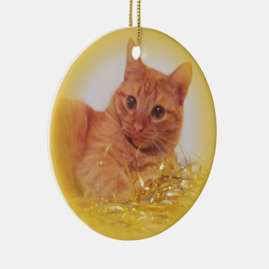 Sparkle Cat Keramisch Ornament (Rechts)