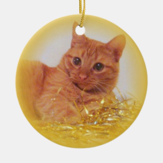 Sparkle Cat Keramisch Ornament (Voorkant)