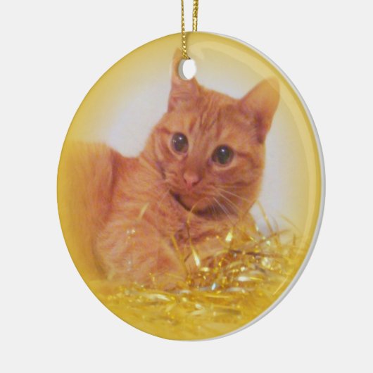 Sparkle Cat Keramisch Ornament (Links)