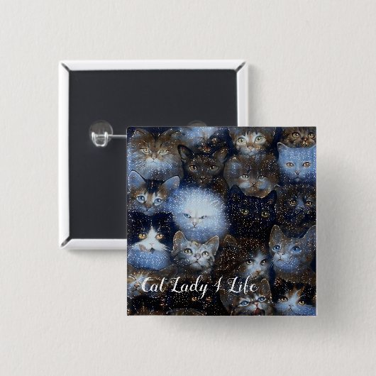 Sparkle Cats Cat Lady 4 Life Button (Voorkant /achterkant)