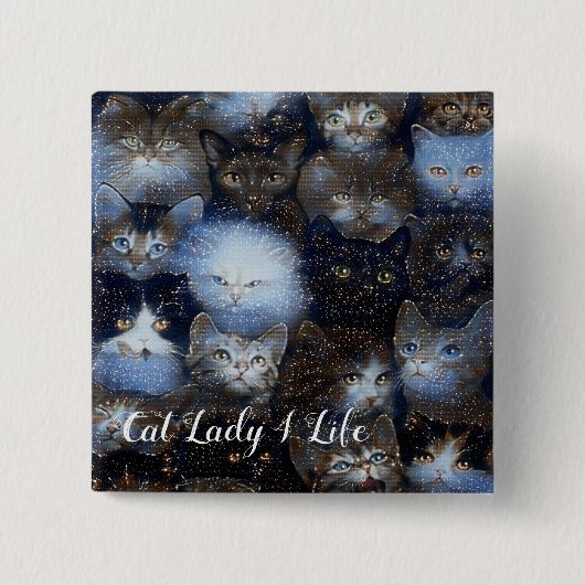 Sparkle Cats Cat Lady 4 Life Button (Voorkant)