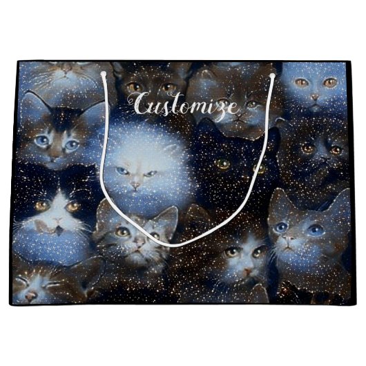 Sparkle cats Large Gift Bag Groot Cadeauzakje (Voorkant)